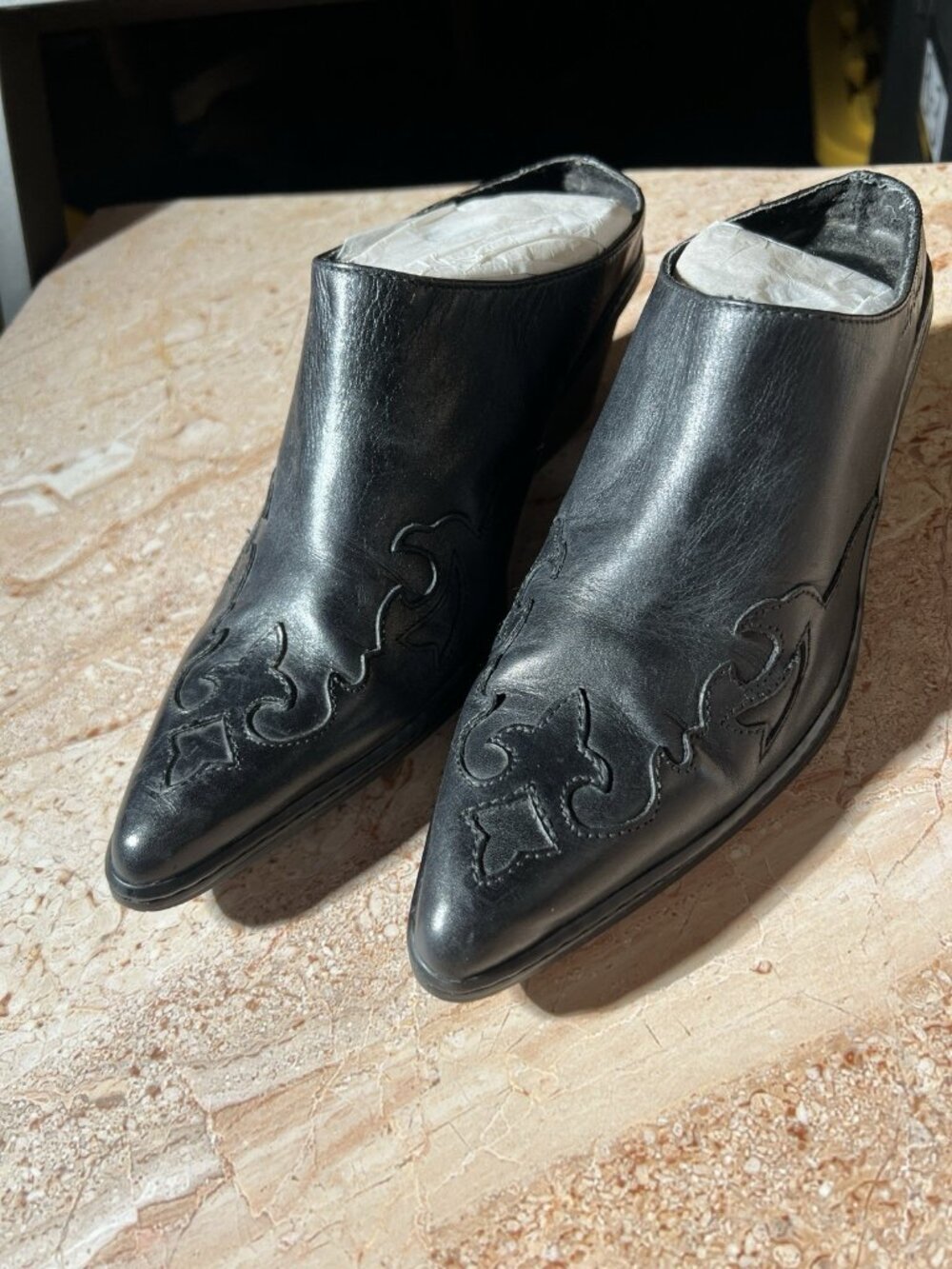 Harley-Davidson Leather Mule Booties Black Women’s Size 8 Buckle
